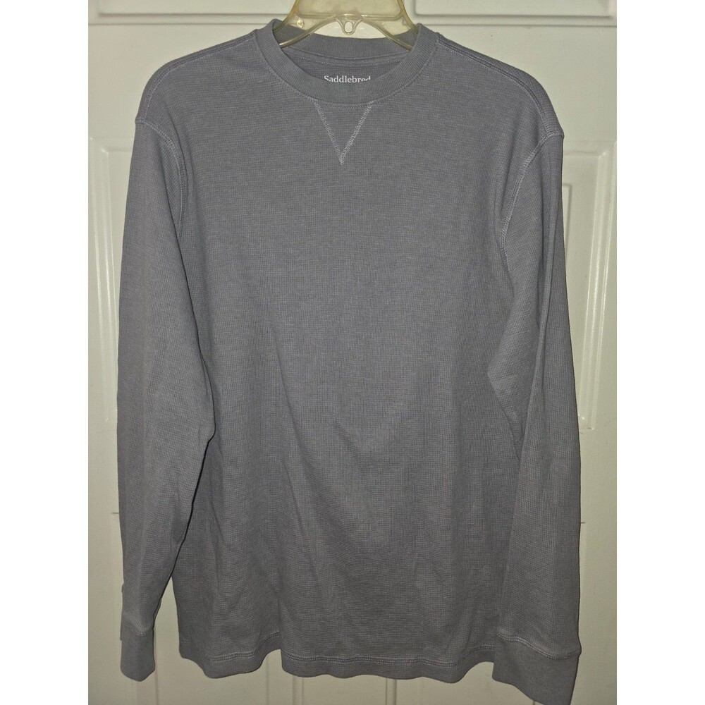 Saddlebred Men's Comfort Flex Gray Long Sleeve Knit Shirt Size Med